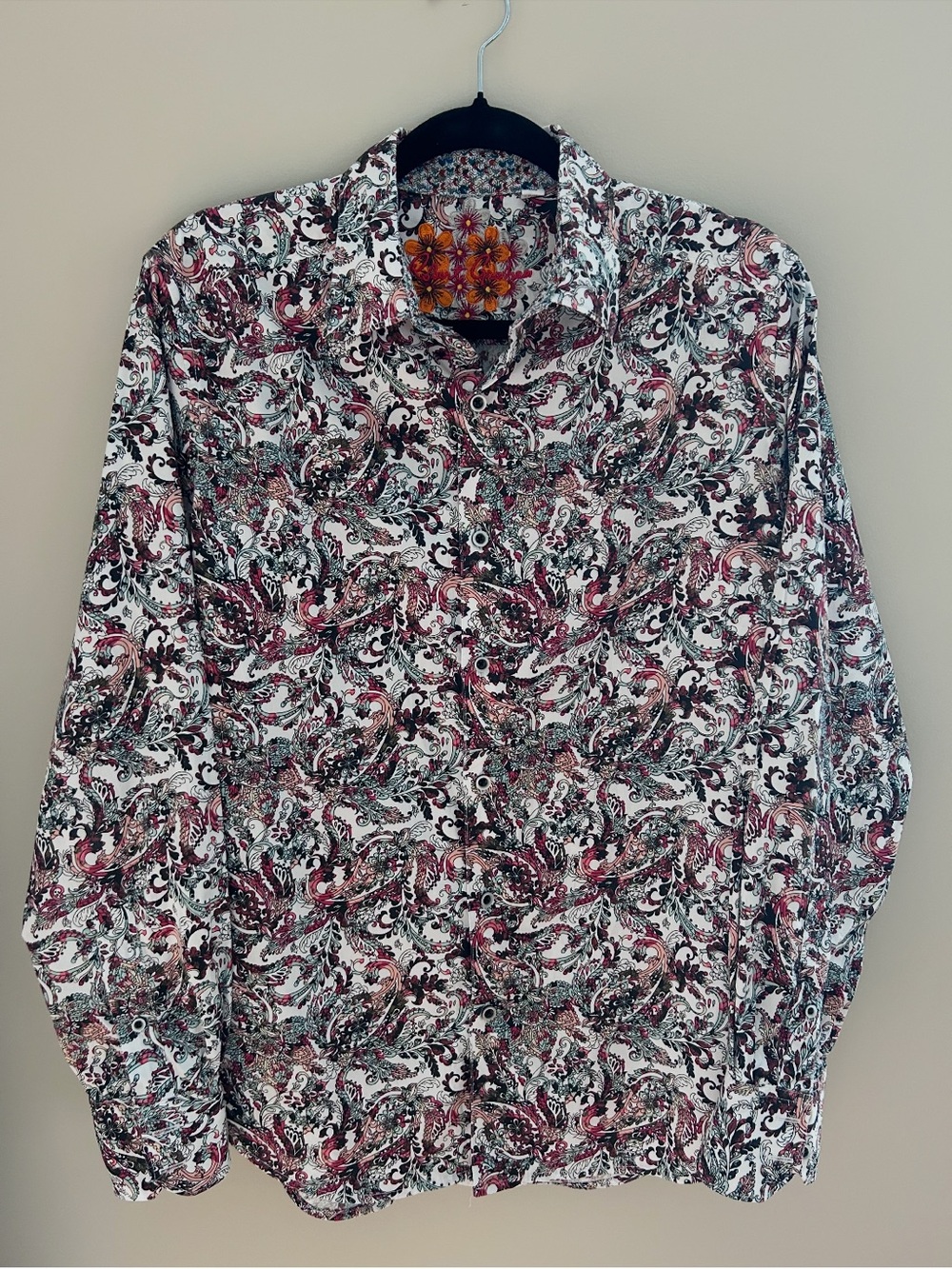 Robert Graham Men's Kuna Multicolor Paisley Long Sleeve Shirt Size Small